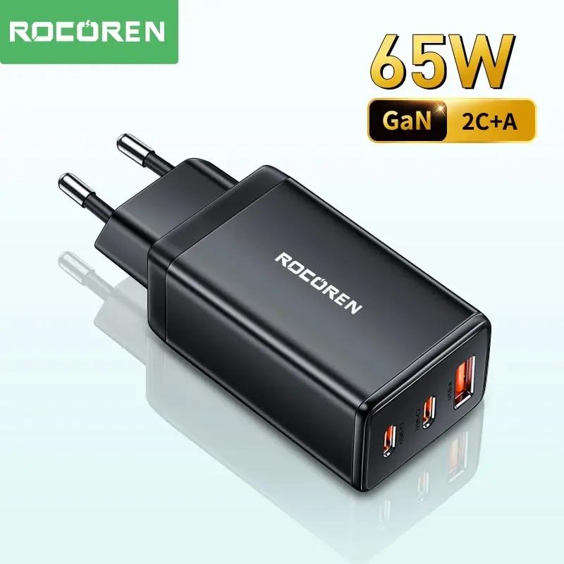 Rocoren GaN   PD 4.0 3.0 CŸ USB ,  15, 14, 13  ƽ, Ｚ ƮϿ  , 65W